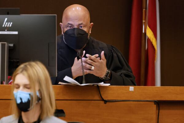 Fulton County Superior Court Chief Judge Ural Glanville looks out over the courtroom as the Jury selection portion of the trial on Monday, Feb 6, 2023. Miguel Martinez / miguel.martinezjimenez@ajc.com