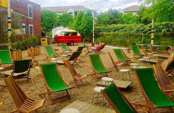 Just in time for Memorial Day weekend, Ladybird's newly opened "grove" is mere steps off the Beltline and comes equipped with Adirondack chairs for lounging, ping pong and a vintage camper serving campfire cocktails and punches. CONTRIBUTED BY: Blue Hominy PR