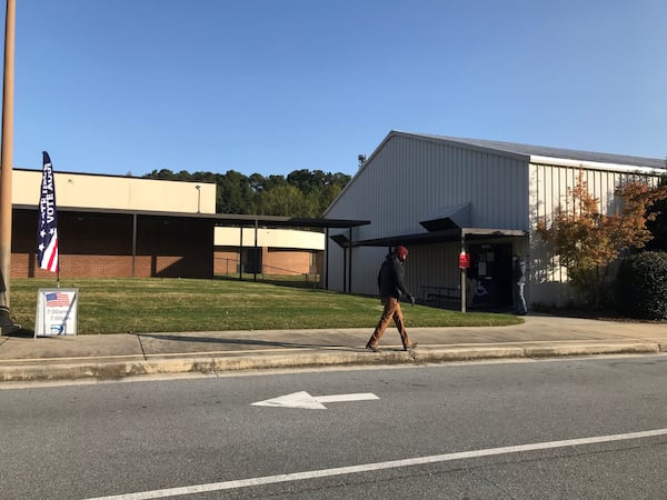 The Annistown Elementary School polling location in Gwinnett County was calm on Tuesday morning. Election workers reported that 73 people had voted at the Snellville site by 8 a.m. VANESSA McCRAY/AJC