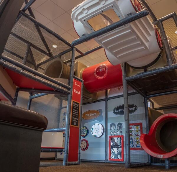 The two-story indoor play area for children.