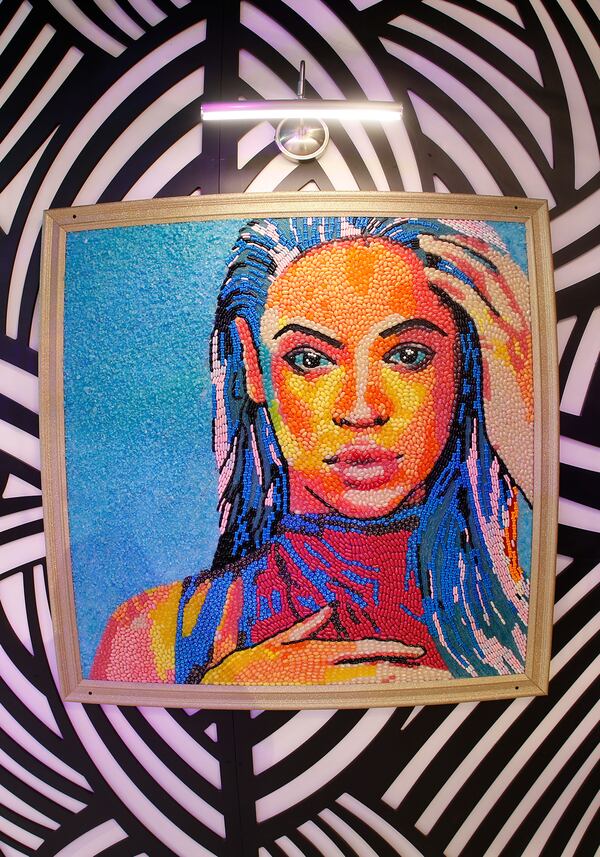 Beyonce portrait required thousands of jellybeans.
Courtesy of Candytopia