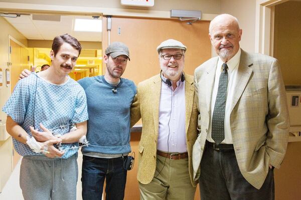 From left: Hayden Christensen, director Michael Polish, writer Don Piper, Fred Dalton Thompson, on the set of "90 Minutes in Heaven." Photo: Quantrell Colbert