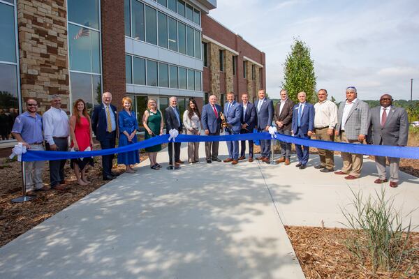 Officials cut the ribbon for the University of North Georgia's 27,300-square-foot expansion on its Cumming campus on July 30.