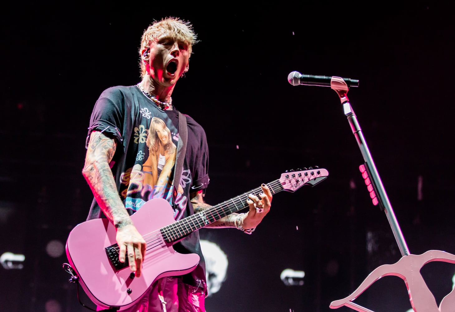 Machine Gun Kelly performs at Music Midtown on Saturday, September 18, 2021, in Piedmont Park. (Photo: Ryan Fleisher for The Atlanta Journal-Constitution)