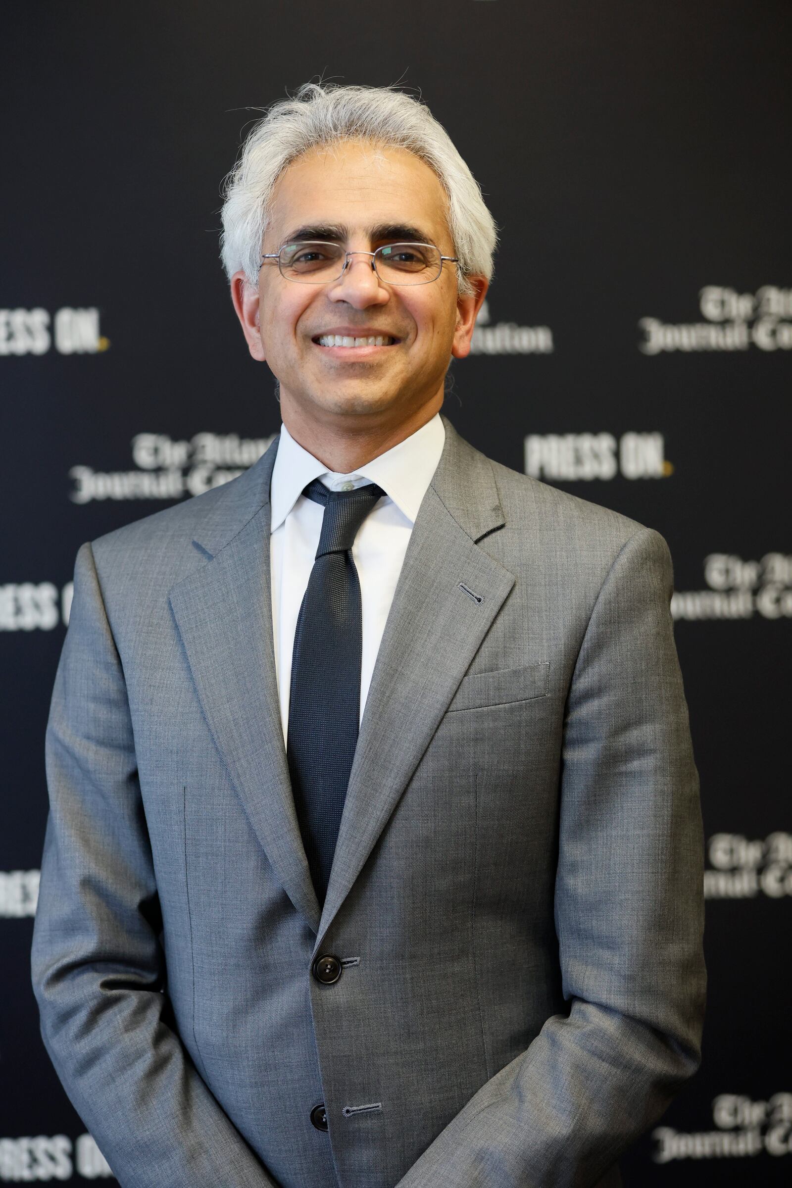 
Dr. Ravi Thadhani (right), vice president for health affairs at Emory University, poses for a photograph at the  AJC headquarters in Dunwoody on Monday, August 14, 2023.Miguel Martinez /miguel.martinezjimenez@ajc.com