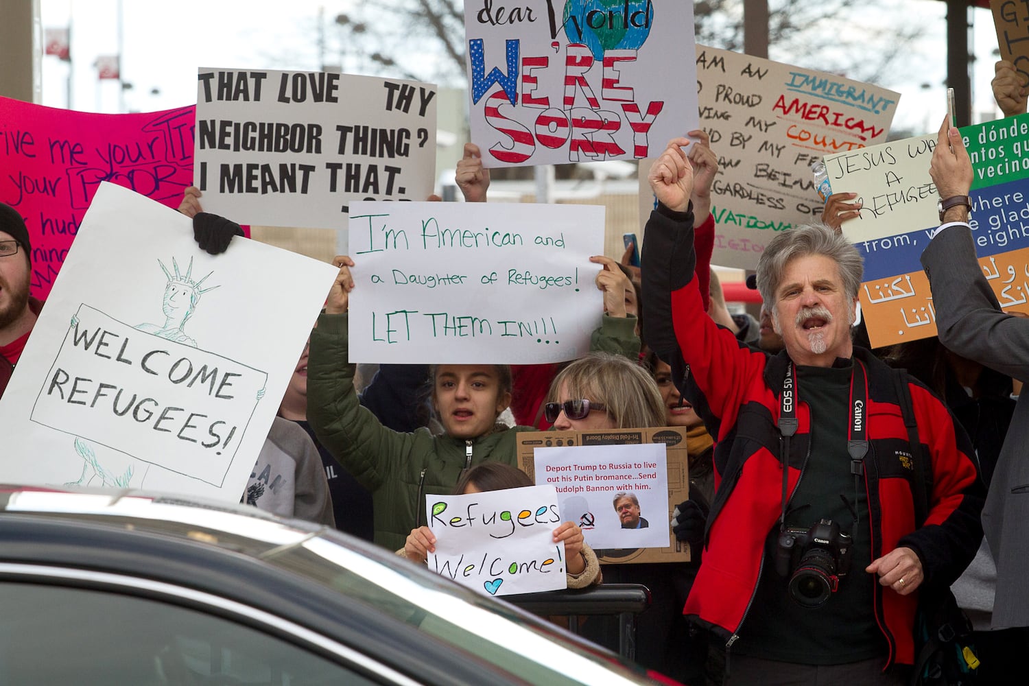 Atlanta Airport protests over immigration order Sunday Jan. 29