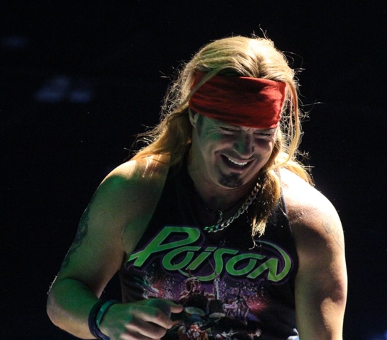 The charming Bret Michaels, lead singer of Poison. Photo: Melissa Ruggieri/AJC