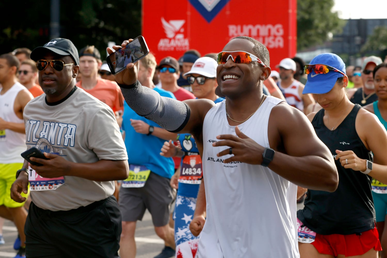 Runners start the 55th Atlanta Journal-Constitution Peachtree Road Race in Atlanta on Thursday, July 4, 2024.  (Arvin.Temkar / ajc.com)

66845a21295fd65d34a8f551
