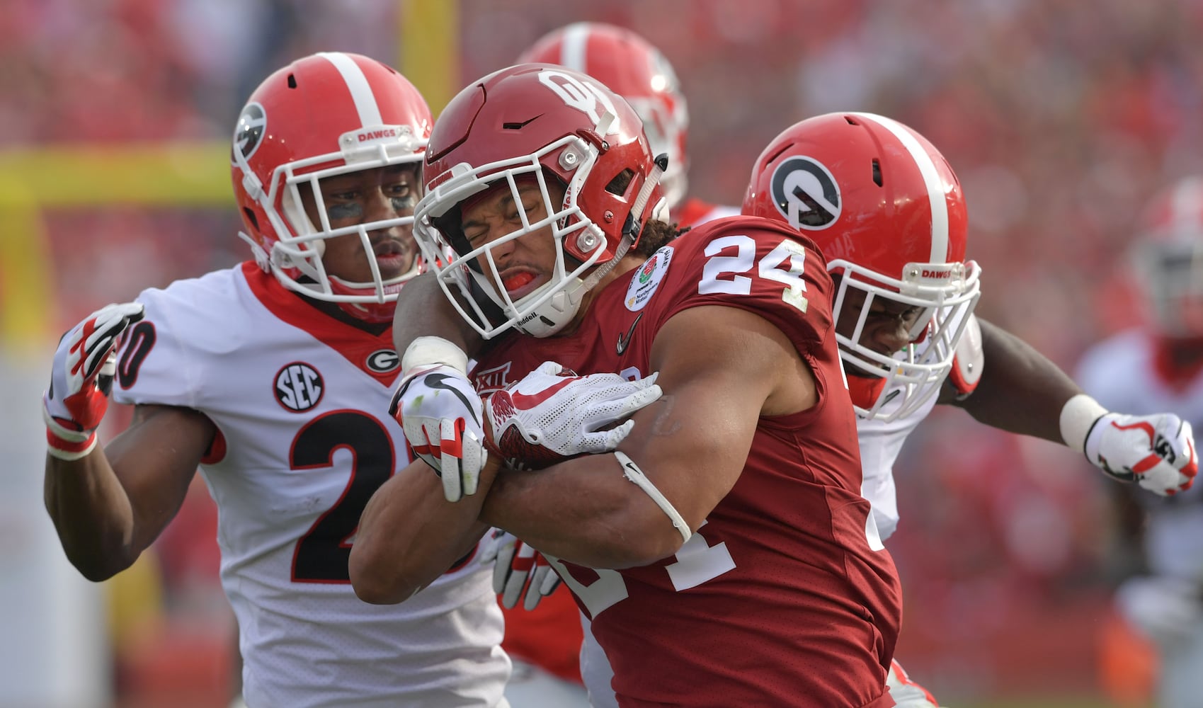 Photos: Bulldogs battle Sooners in Rose Bowl