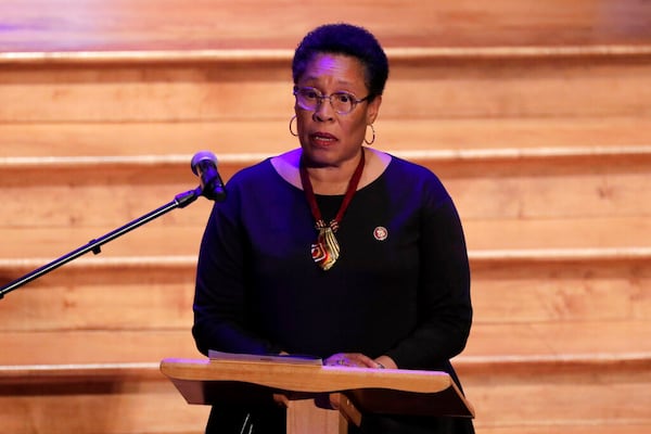 U.S. Housing and Urban Development Secretary Marcia Fudge will tour the Good Samaritan Health Center in Norcross today with U.S. Rep. Lucy McBath. (Julio Cortez/AP)