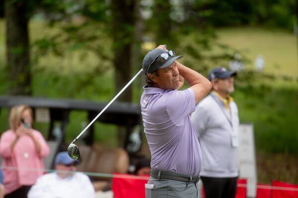 Stephen Ames shot a second-round 64 and takes a three-shot leading into the final round of the 2023 Mitsubishi Electric Classic at TPC Sugarloaf.