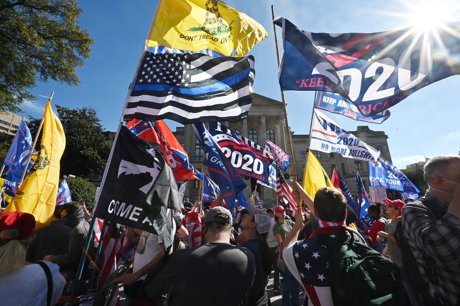 Trump supporters gather for protests in downtown Atlanta