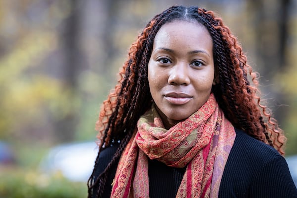 Olivia Gordon is photographed at a park in Yonkers, N.Y., Saturday, Nov. 23, 2024. (AP Photo/Stefan Jeremiah)