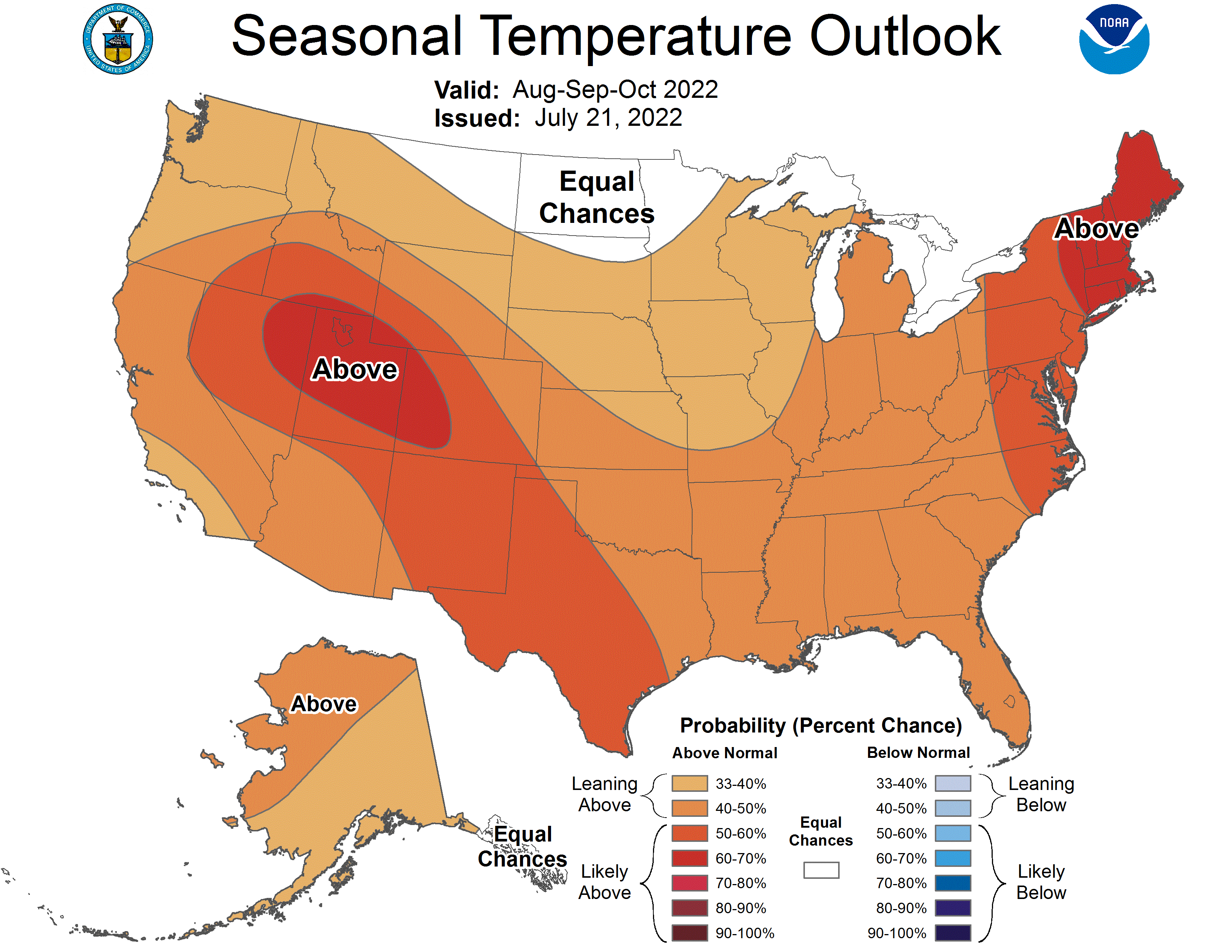 New projections from NOAA call for above average temperatures across Georgia for the next three months.