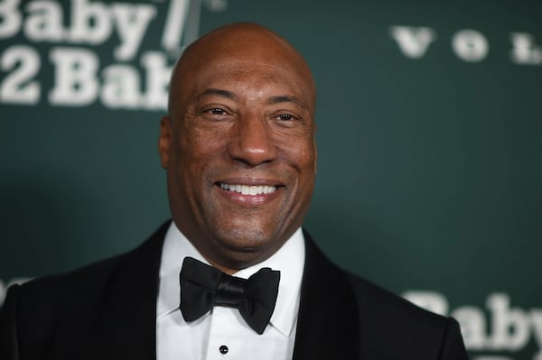 Byron Allen, who owns Atlanta-based Weather Channel, arrives at the Baby2Baby Gala on Saturday, Nov. 11, 2023, at the Pacific Design Center in West Hollywood, Calif. (Photo by Richard Shotwell/Invision/AP)