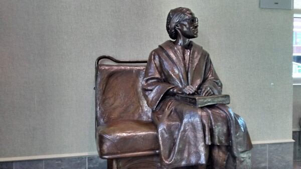 A statue of a hero greets visitors at the Rosa Parks Museum in downtown Montgomery. Contributed by Blake Guthrie