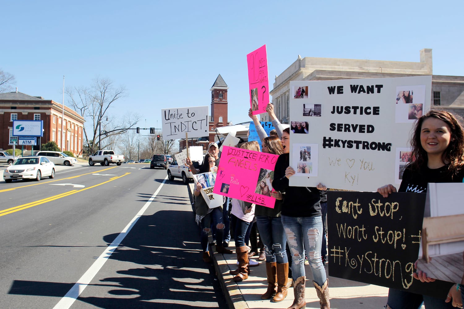 Protest over fatal trooper-involved crash, Feb. 19, 2016