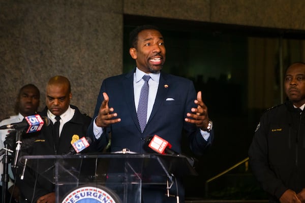 Atlanta Mayor Andre Dickens gives a press conference on Monday, December 12, 2022, in Atlanta. The press conference gave information on the latest developments in the Buckhead stabbing and 17th street bridge shooting. CHRISTINA MATACOTTA FOR THE ATLANTA JO,URNAL-CONSTITUTION.