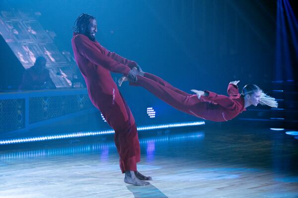 Iman Shumpert (left) received kudos from his dance on "Horror Night" on "Dancing with the Stars" that aired Oct. 25.(ABC/Eric McCandless)