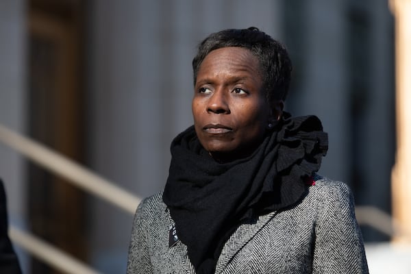 On the steps of City Hall on Fed. 17, Atlanta's Inspector General Shannon Manigault announces she will resign after nearly a year-long feud with the Dickens administration over how much power the watchdog office has. (Riley Bunch/AJC)