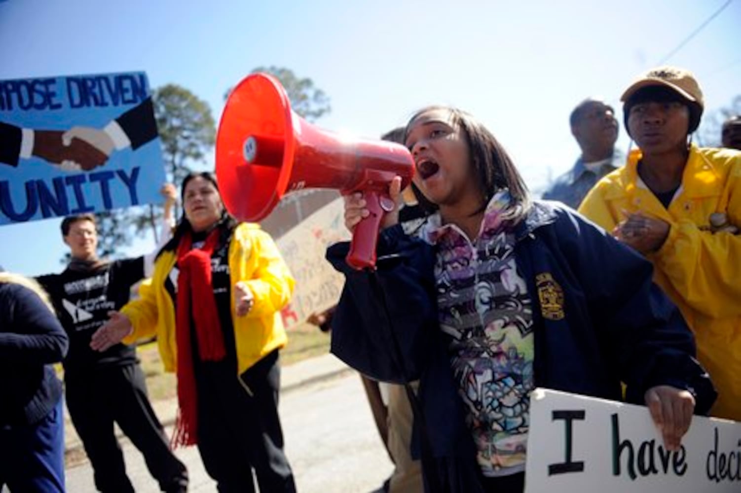 Mixed crowd at Ku Klux Klan rally in Georgia