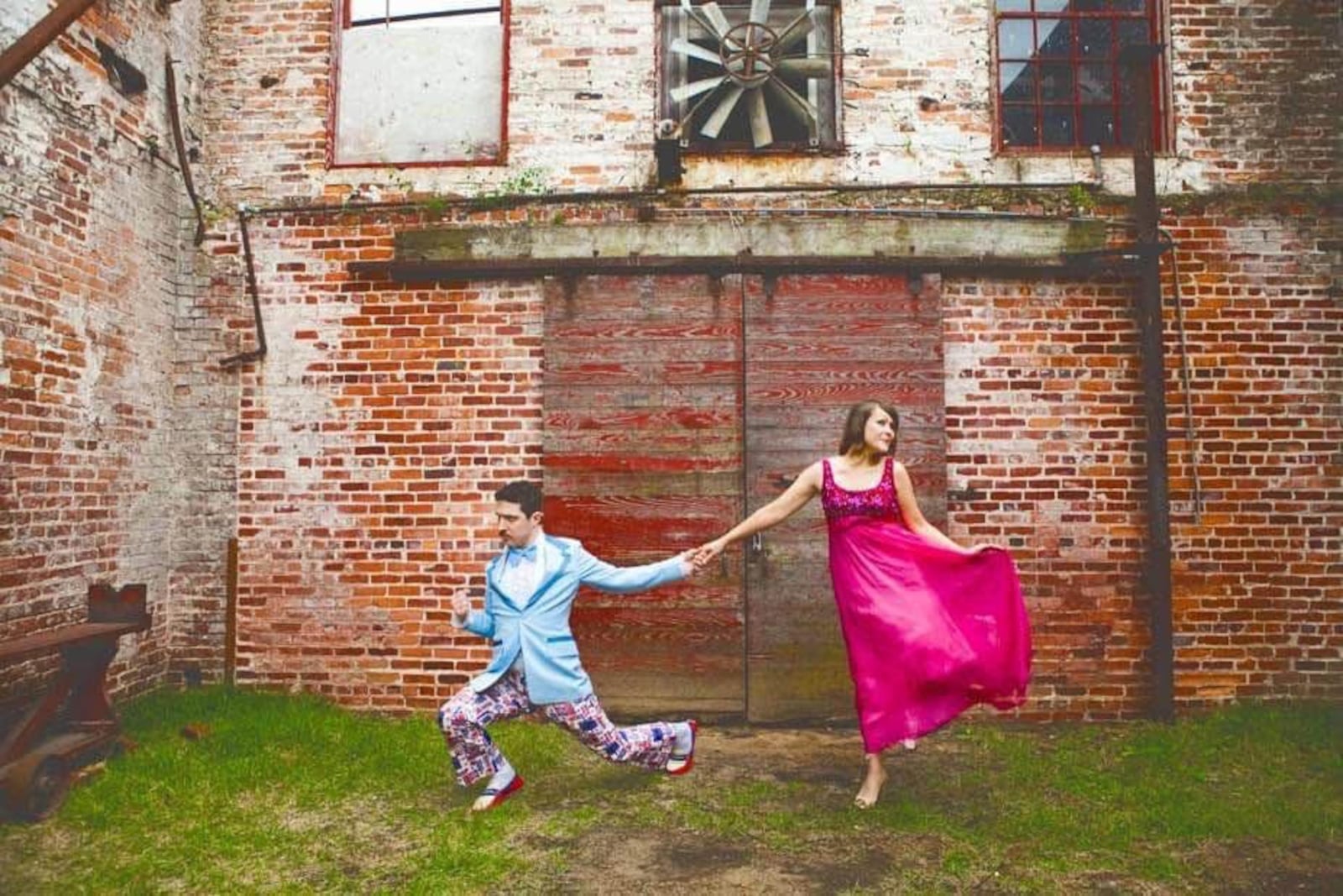 Kevin Gillese and Amber Nash acting up on their wedding day in 2012.