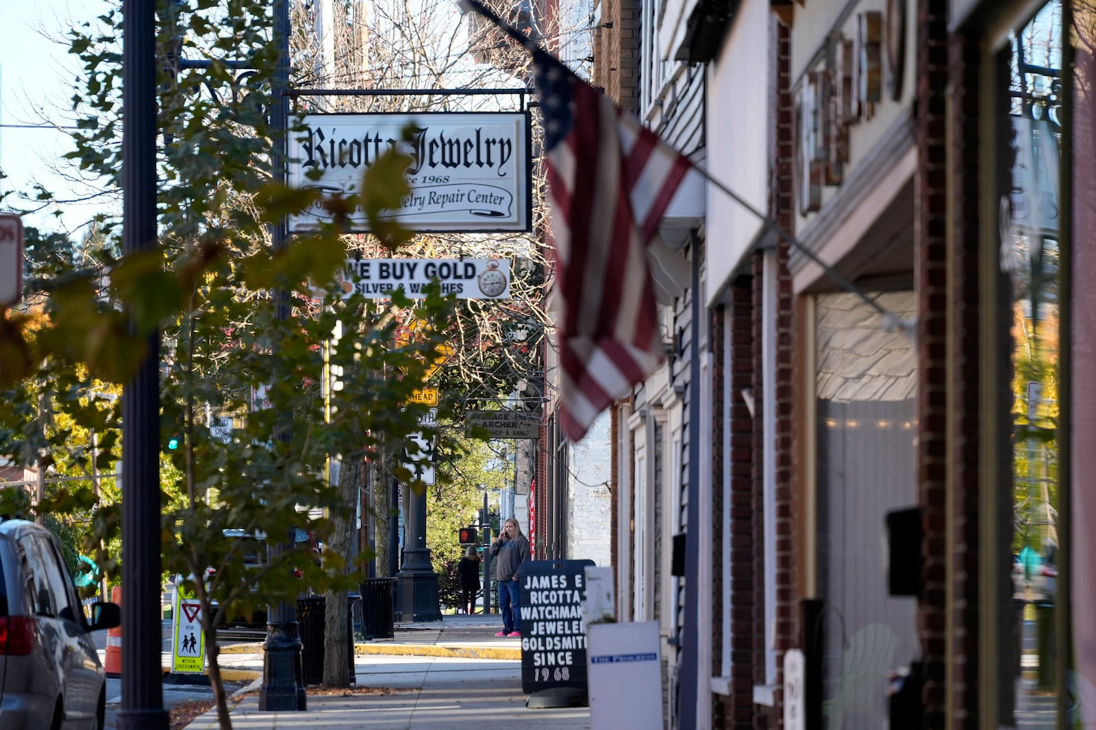 Downtown Philipsburg, Pa., is pictured, Thursday, Oct. 17, 2024. (AP Photo/Gene J. Puskar)