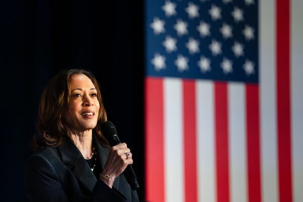 Vice President Kamala Harris at a recent campaign event in Michigan.