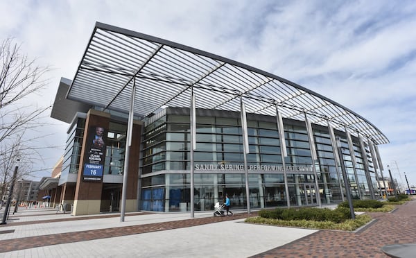 The Sandy Springs Performing Art Center, a part of City Springs, a $229 million arts-and-government complex represents the growing city’s downtown. (HYOSUB SHIN / hshin@ajc.com)