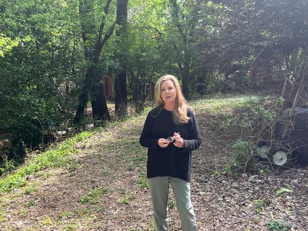 Elizabeth Burns gardened in her backyard in the Buckhead area of Atlanta until she discovered it was contaminated with lead. (Andy Miller/KFF Health News)