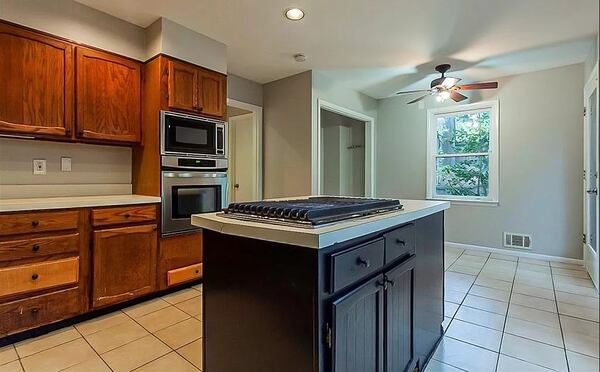 The cul-de-sac home has a two-car garage.