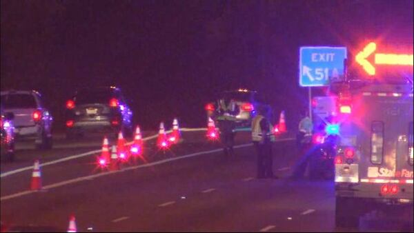 Emergency crews shut down all westbound lanes of I-20 at I-285 after a man was hit by a car.