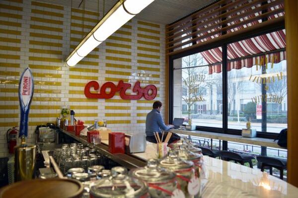 Corso Coffee's interior in Shops Buckhead Atlanta.