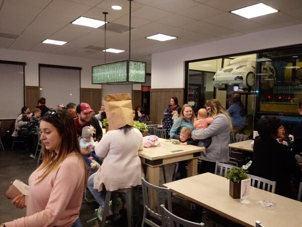 Families gathered at the Chick-fil-A Mullins Crossing Tuesday, Jan. 21, to hold the 'nurse-in' protest in support of McIntosh.