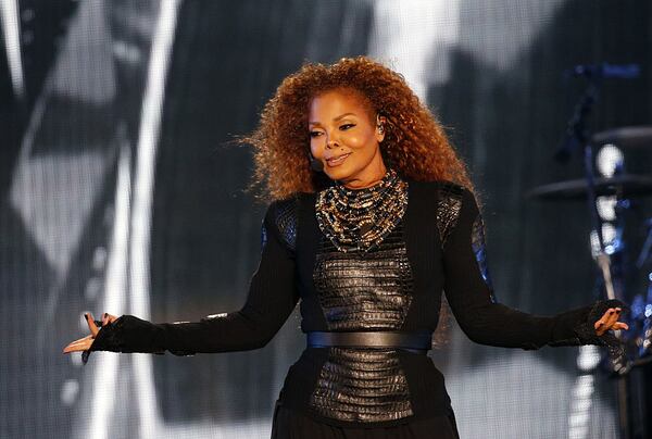 US singer Janet Jackson performs during the Dubai World Cup horse racing event on March 26, 2016 at the Meydan racecourse in the United Arab Emirate of Dubai.Janet Jackson returned to the stage after a four-month hiatus for mysterious health reasons, bringing her energetic dance show to Dubai. AFP / KARIM SAHIB