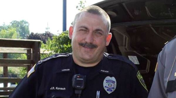 Former Lorain, Ohio police Officer John Kovach is pictured in 2014. Kovach was fired May 11, 2018, following an internal investigation into a traffic stop of his daughter's 18-year-old boyfriend.