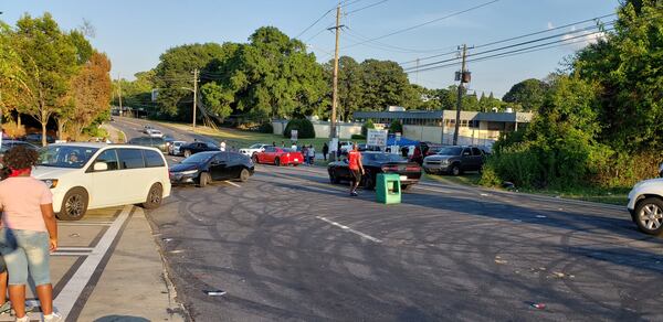 Impromptu street barricades were thrown up near the Wendy's that was burned down in June 2020 after Rayshard Brooks was killed by police. Such barricades were manned by young men with guns who threatened motorists. Photo tweeted by Felicia Moore, Atlanta City Council President