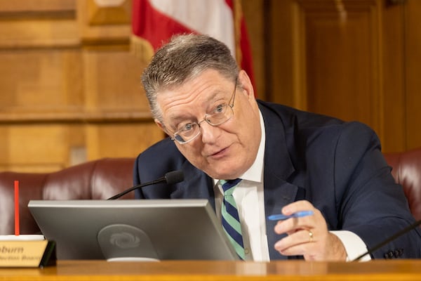 State Election Board member Matt Mashburn, during testimony in an election security case, questioned the practicality of a demonstration on how to hack Georgia's voting machines. “How practical they are to put in place is a different question,” Mashburn said. (Arvin Temkar / arvin.temkar@ajc.com)