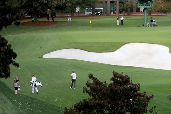 Paul Casey walks to the 6th hole during the first round of the Masters Thursday, Nov. 12, 2020, at Augusta National. Curtis Compton / Curtis.Compton@ajc.com)