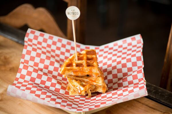 Pao de Queijo waffle with guava jelly. Photo credit- Mia Yakel.