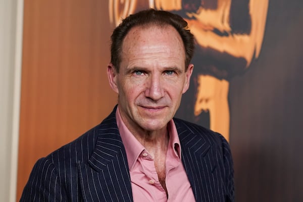 Ralph Fiennes arrives at the Oscars Nominees Dinner on Tuesday, Feb. 25, 2025, at the Academy Museum of Motion Pictures in Los Angeles. (Photo by Jordan Strauss/Invision/AP)