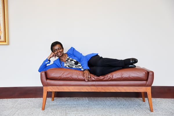 Bernstine W. Hollis poses for a portrait at the Carter Center in Atlanta on Tuesday, August 23, 2022. Hollis is one of the center’s first employees, and her history with the Carters stretches back to her childhood in Plains. (Arvin Temkar / arvin.temkar@ajc.com)