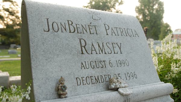 The grave of JonBenet Ramsey is shown August 16, 2006 in Marietta, Georgia.