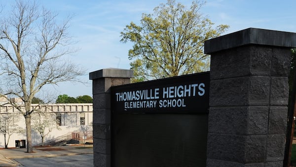 Thomasville Heights Elementary School, which sits across the street from Forest Cove Apartments, was closed by the Atlanta Board of Education — perhaps temporarily — due to the neighborhood emptying out. (AJC 2012 photo)