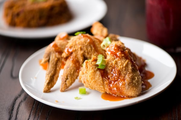 Jam Up Wings, seasoned and marinated wings drizzled wit' Gullah Gal sauce, served fried or baked. Photo credit- Mia Yakel.