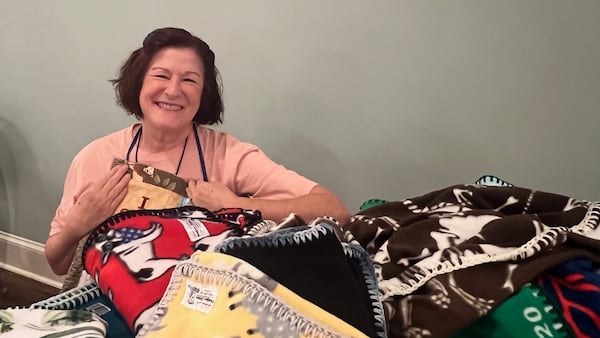 Christine Newby runs the Augusta chapter of Project Linus, a non-profit organization that creates and distributes blankets to kids in need. (Courtesy of Charmain Brackett/Augusta Good News)