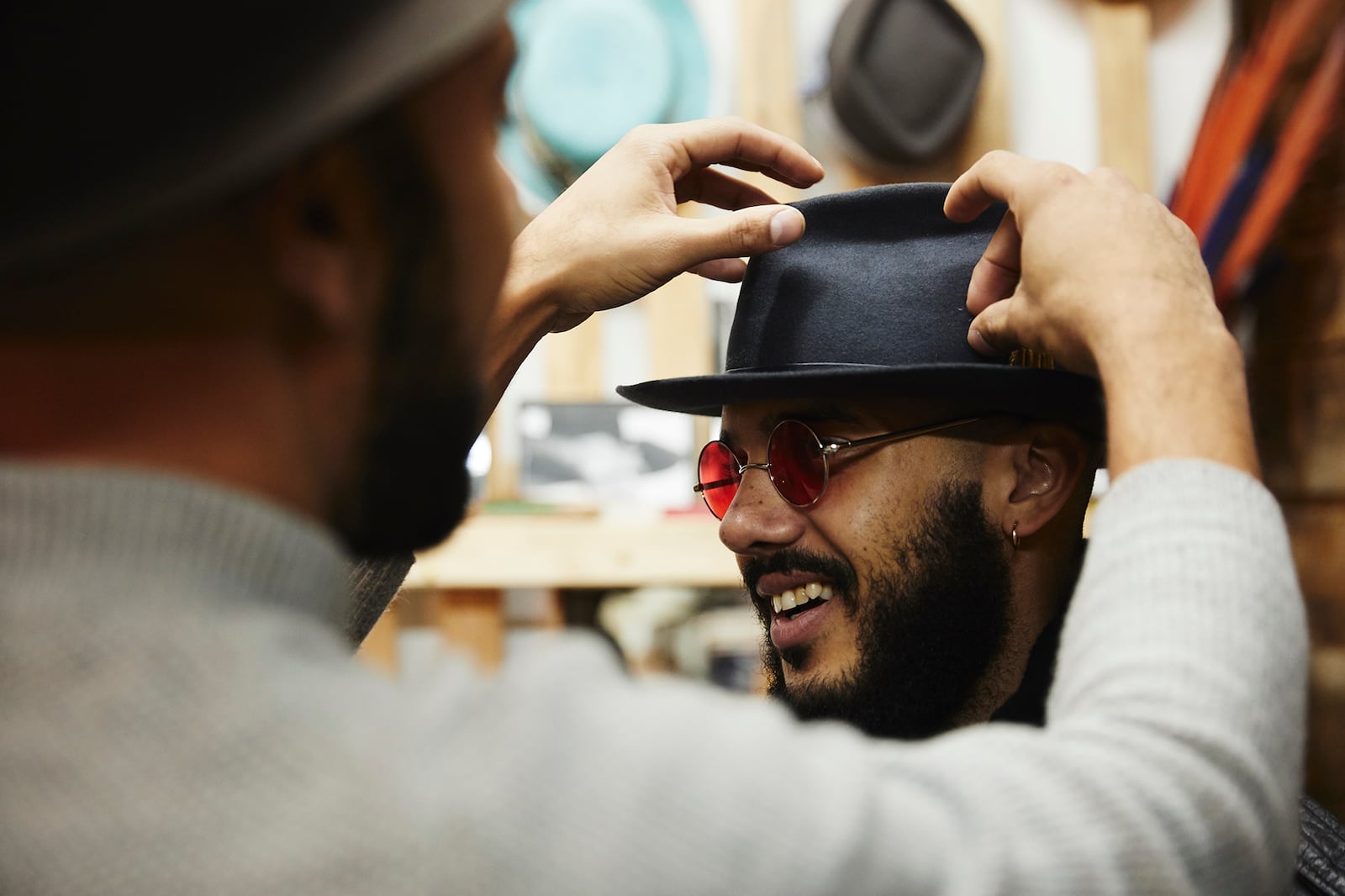 Brandon Franklin helps with a fitting in his store, B.M. Franklin & Co. 
Photo: Courtesy of B.M. Franklin & Co.