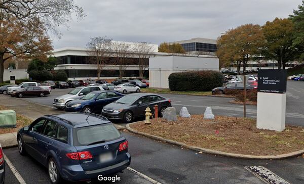 This is a Google Maps screenshot of one of Corporate Square's office buildings in Brookhaven.