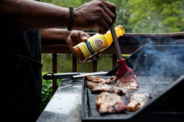 Finger Leek-en mustard barbecue sauce. Courtesy of Andrew Cebulka