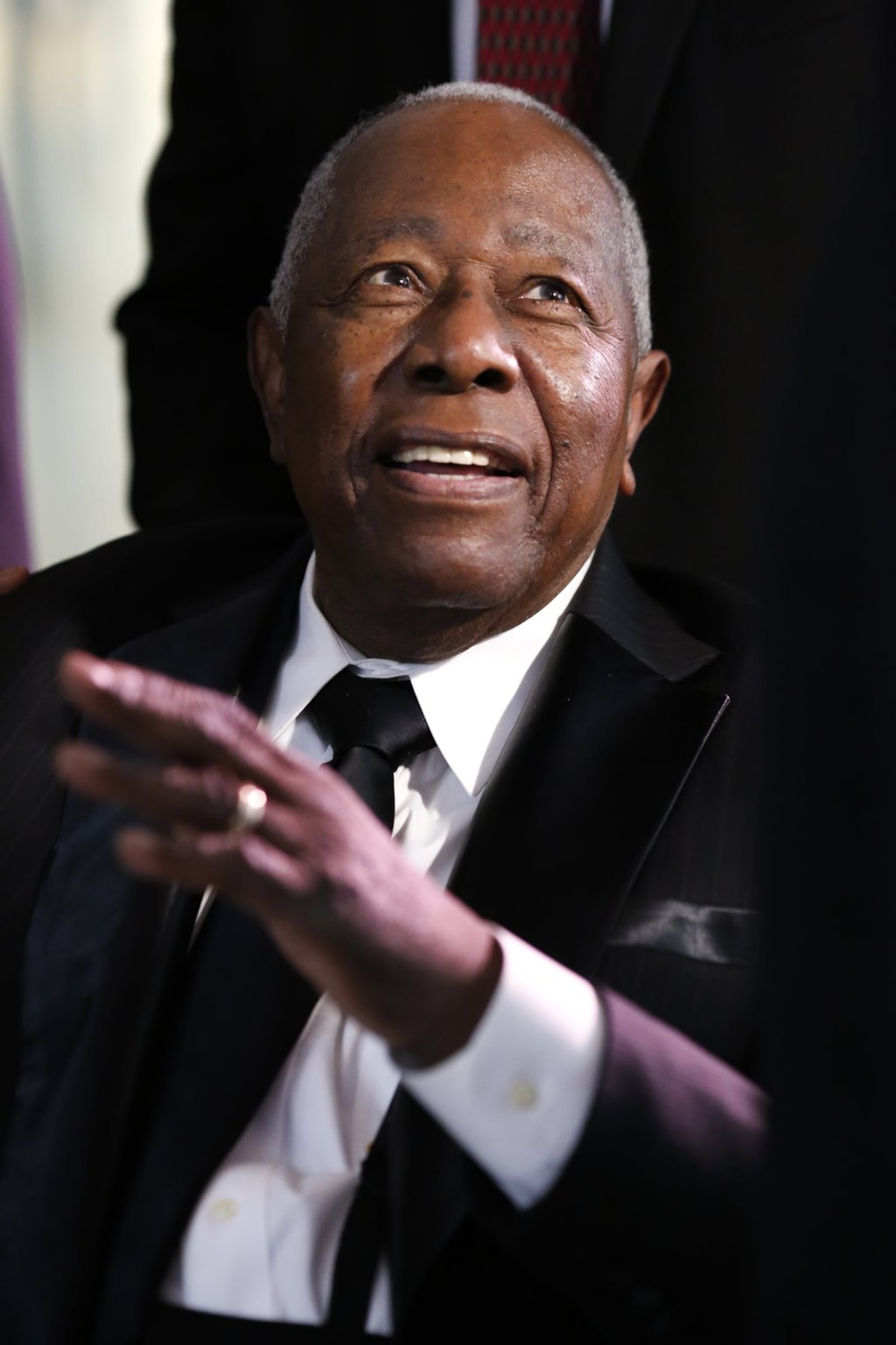 Hank Aaron, Atlanta Braves legend and former all-time home run record holder, is seen at the 100 Black Men of Atlanta 2018 Gala held Dec. 2 at Bentley Atlanta in Alpharetta. (Casey Sykes for The Atlanta Journal-Constitution)